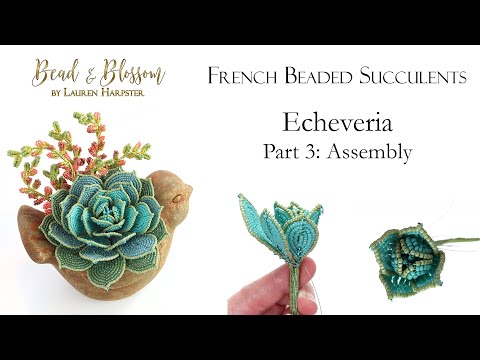 French Beaded Succulents - Echeveria Part 3: Assembly