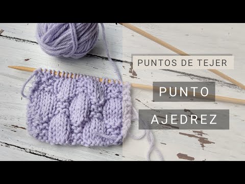 Tejer punto ajedrez a dos agujas 🧶 Puntos fáciles y lindos