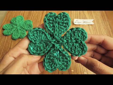 Crochet Four Leaf Clover Applique