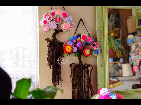 ( Árbol de la vida en flor ) Paso a paso en mini telar