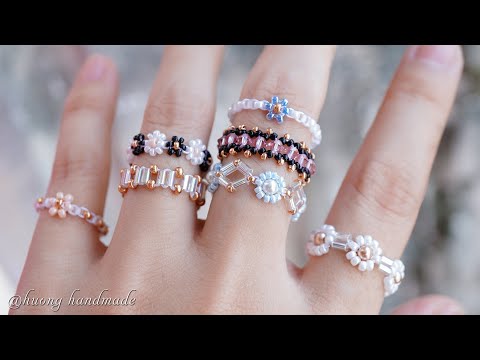 Dainty beaded ring. How to make rings. Jewelry making tutorial