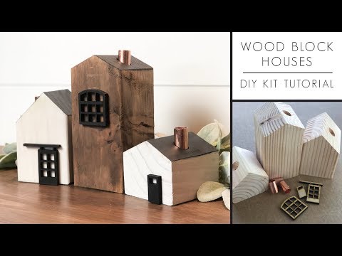 Wood Block Houses DIY Tutorial