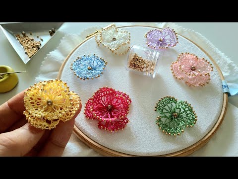 프랑스자수 l 레이스 입체꽃자수 Lace three-dimensional flower embroidery