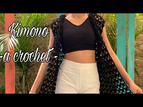 Como tejer un Chaleco Largo -a crochet-  (Chaleco/Kimono)