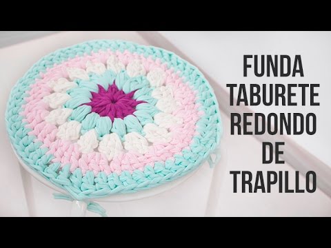 Taburete redondo de trapillo