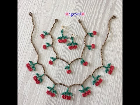 Kirazlı Kolye, Halhal, Küpe Yapımı (Cherry necklace anklet earrings making)