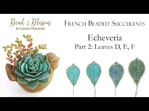 French Beaded Succulents - Echeveria Part 2: Leaves D, E, F