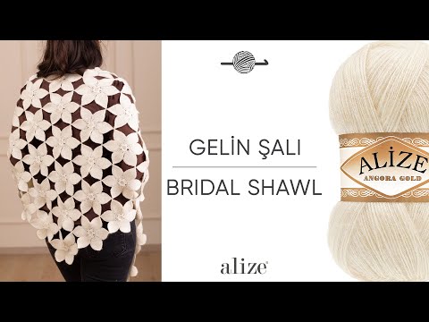 Alize Angora Gold ile Gelin Şalı • Bridal Shawl • Шаль невесты