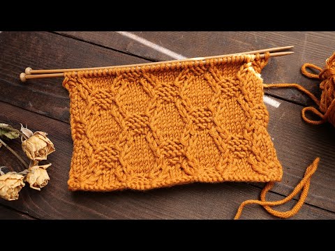 «Соты» узор спицами 🐝 Honeycomb knitting pattern