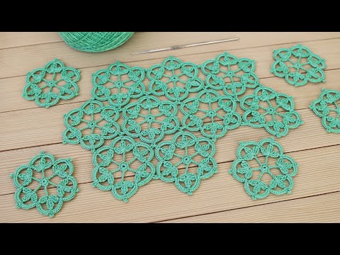 Цветочный МОТИВ  крючком СОЕДИНЕНИЕ мотивов в вязании МАСТЕР-КЛАСС Crochet lace motif patterns