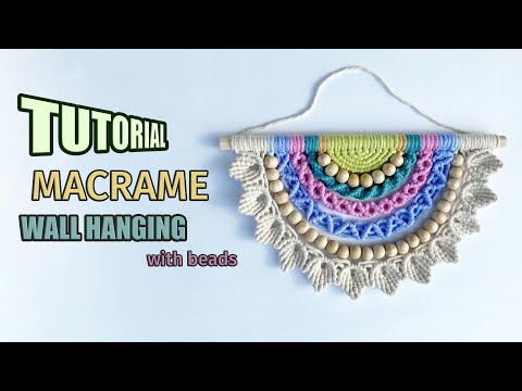 How to Make: Colored Macrame Wall Hanging with beads | TUTORIAL |