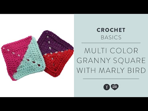 How to Crochet a Two Color Granny Square | With Marly Bird and Yarnspirations