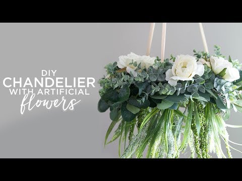 DIY Chandelier with Artificial Flowers