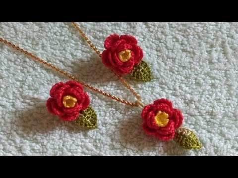 HOW TO MAKE CROCHET NECKLACE SET | BEAUTIFUL FLOWER NECKLACE SET