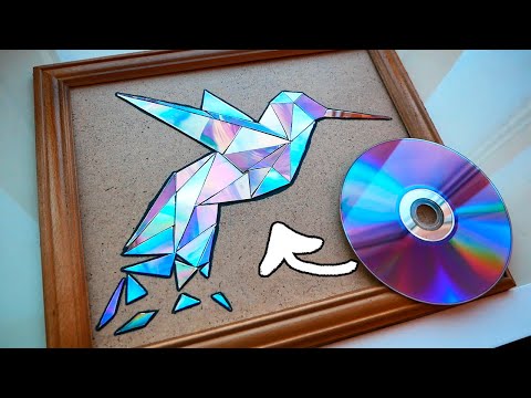 Cd Art - Bird | Recycling cd discs craft ideas