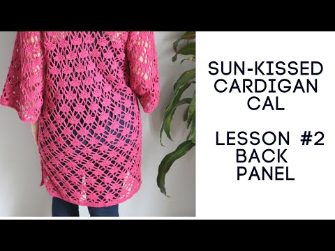 Sun-kissed Kissed Cardigan CAL Lesson #2 Back Panel