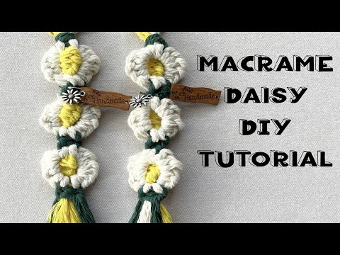 Macrame Daisy Flower Keyring DIY Tutorial