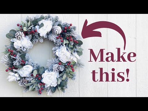 How to Make an EASY Flocked Christmas Wreath! Holiday Wreath Tutorial/ DIY Christmas Wreath