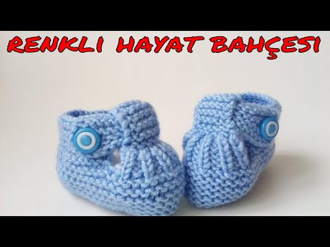 Bantlı Bebek Patiği Modeli ( 0- 6 AY ) Baby Booties  -  Örgü Dantel Oya El İşi