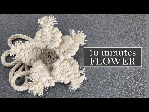 DIY Macrame Flower. 5-10 Minutes Flower. Trilobite Knot Tutorial. #macrameflower