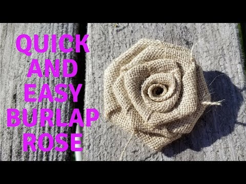 How To Make A Quick and Easy Burlap Rose Easy Step By Step Instructions #burlap #burlapwedding