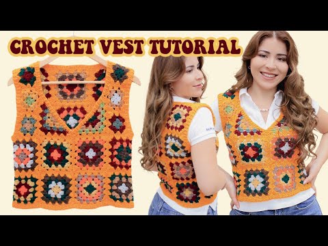 Easy Crochet Granny Square Vest Tutorial