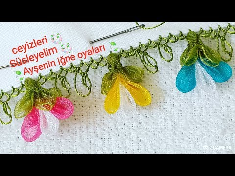 315.model Kardelen cicegi organize kurdaleden yapılan iğne oyası modeli flower rose made DIY