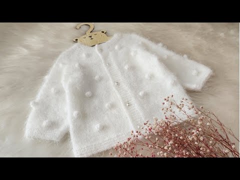 MOSS HIRKA Popcorn Desenli Bebek Hırkası baby cardigan