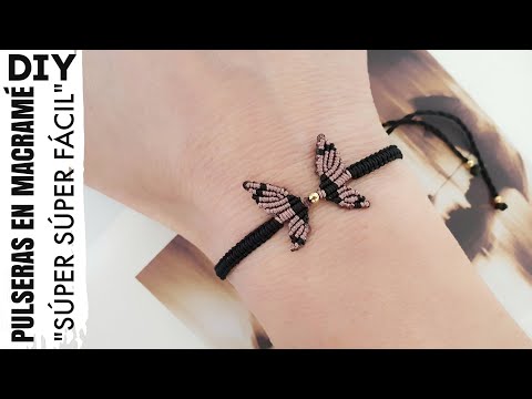 DIY COMO HACER PULSERAS FÁCIL Y RÁPIDO | PULSERA MARIPOSA DE HILO EN MACRAMÉ