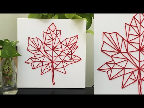 DIY Wall Mate - string art maple leaf ( Fall Decoration ) DIY wall hanging decor / home decoration