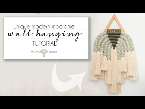 modern chunky multi-colored macrame wall hanging