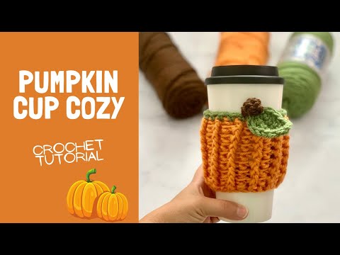 Pumpkin Patch Cup Cozy Crochet Tutorial, Free Crochet Pattern Tutorial