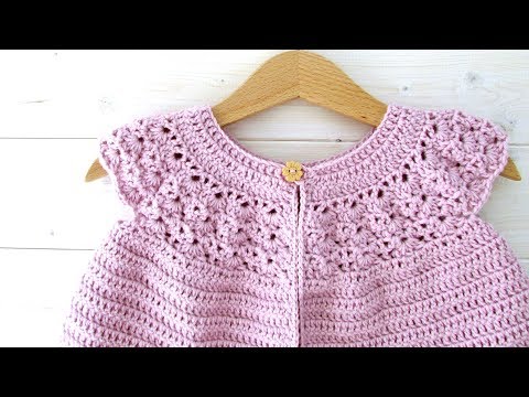 How to crochet a lace top baby cardigan / sweater - the Rosie cardigan