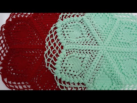 Yeni çeyizlik kalpli lif, 2 saatte ör, tek renk lif / easy crochet