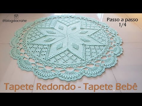 Tapete redondo em crochê - Tapete para quarto de Bebê - Parte 1/4