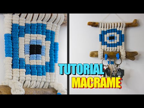 Macrame KEY HANGER Evil Eye Amulet 🧿 / Tutorial Macrame Turkish Eye