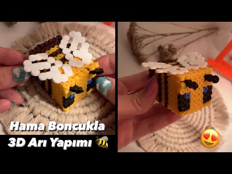 Hama Boncukla 3D Arı Yapımı 🐝🦋💛| Hamabeads 3D Bee #beads #hamabeads #adventuretime #crafts #クラフト