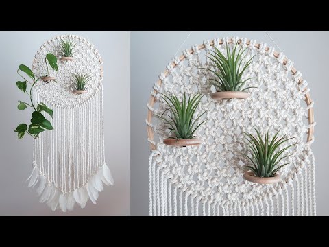 DIY Macrame Air plant hanging / 마크라메 이오난사 행잉 / Planta de aire de macramé de bricolaje colgante