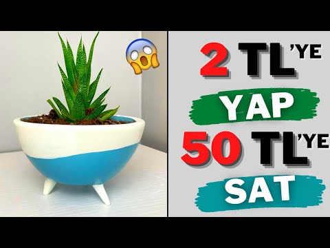 KOLAY AYAKLI BETON SAKSI YAPIMI ! Beton Saksı Kalıbı ile Kendin Yap | DIY | Yap Sat