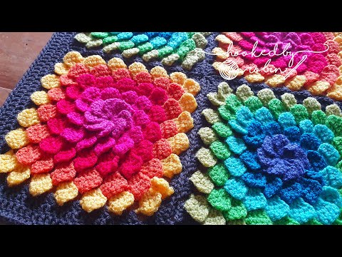 Crochet 3D Petal Granny Square Tutorial 🌸