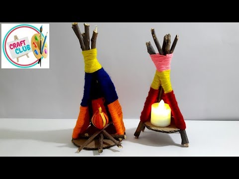 Woolen Art and Craft Ideas/ Wool Craft Design for Home Decor/ How to make Teepee Tent