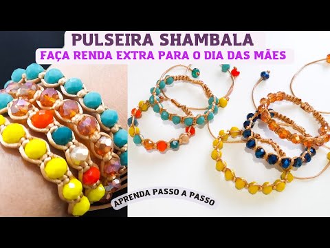 COMO FAZER PULSEIRA DE CRISTAIS-Pulseira Shambala/PASSO A PASSO PULSEIRA MACRAMÊ REGULÁVEL #bijuWS