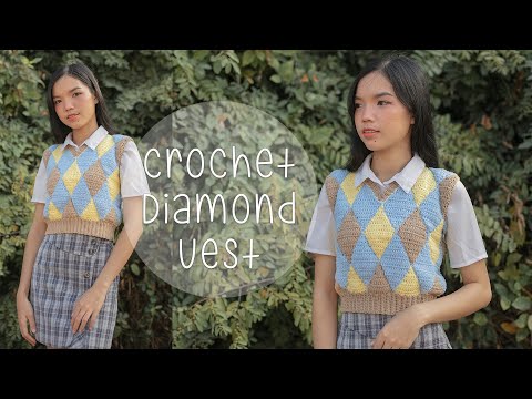 Easy Crochet Diamond Vest Tutorial (Inspired by Ms. Florist) | Chenda DIY