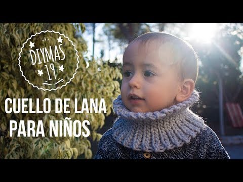 Cuello de lana a crocher para niños en tejido elástico