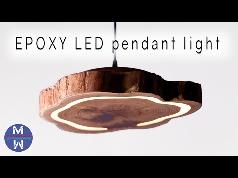 How to Make an EPOXY LED Pendant Light || woodworking & epoxy resin