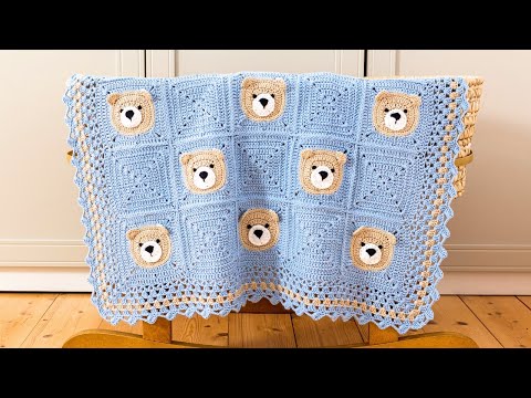 Easy Bear Crochet Baby Blanket (Part 2 of Cute, Step by step Tutorial!)