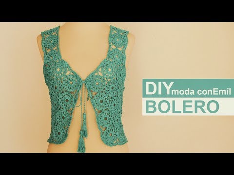 Cómo tejer bolero chaleco a crochet paso a paso Ganchillo 2 mm.