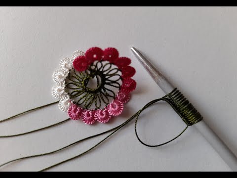 Making wonderful roses with knitting needles(Needle lace)