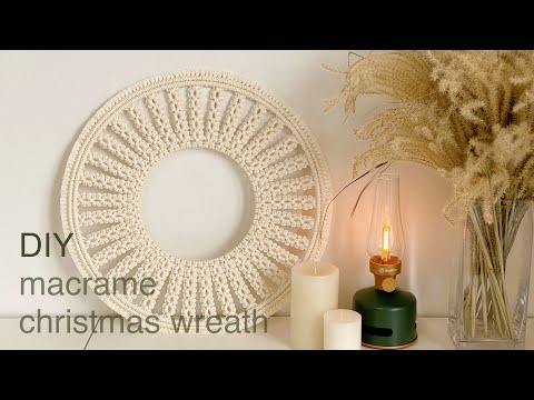 DIY | macrame christmas wreath wall hanging | 마크라메 크리스마스 리스 월 행잉