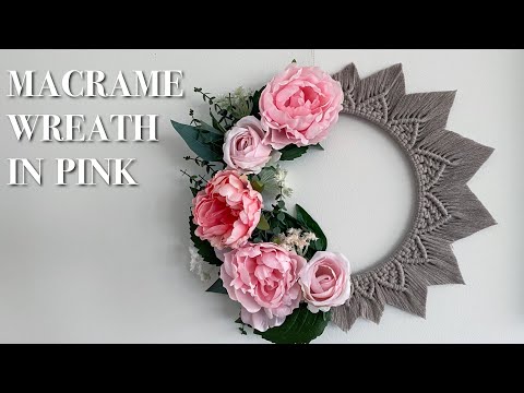 MACRAME WREATH in pink | Perfect for spring decoration